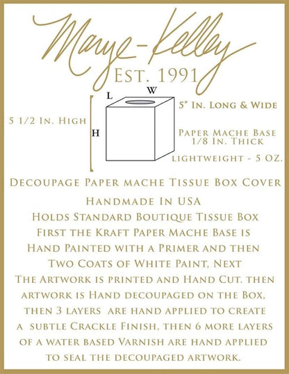 Marye-Kelley Tan Antelope Tissue Box Cover Neutral Decorative Accent Bathroom Décor, Beige