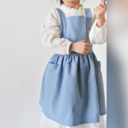 ODIZLI Frill Apron for Women Cotton Cross Back Vintage Ruffle Apron for Garden Cooking Aprons