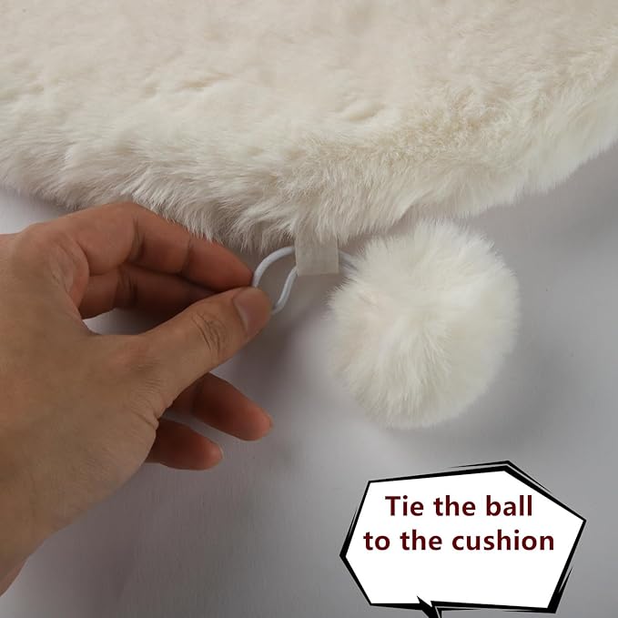SHENGOCASE 2-Pack 10"x 15.7" Faux Rabbit Fur Cat Dog Bed Cushion Pad Mat, Cat Tree Tower Replacement Cushion for Window Perch Carrier House Cage Crate Kennel