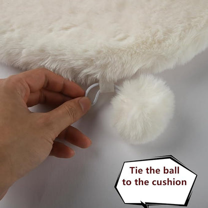 SHENGOCASE 2-Pack 10"x 15.7" Faux Rabbit Fur Cat Dog Bed Cushion Pad Mat, Cat Tree Tower Replacement Cushion for Window Perch Carrier House Cage Crate Kennel
