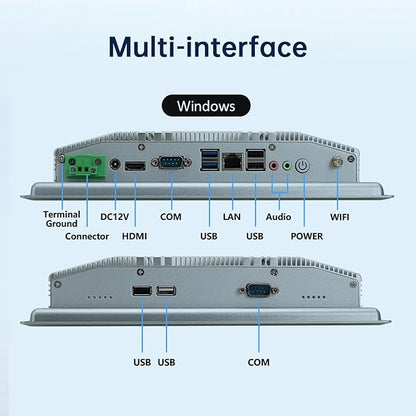 10.1-Inch Industrial Embedded Panel PC, Ratio 16:10 Multi-Touchscreen-Monitor