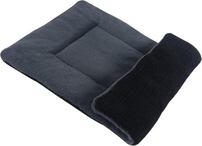 Vetasac Reversible Dog Bed Mat with Plush and Corn Velvet,Soft Warm Pet Cushion, Dual Purpose Washable Sleeping Mattress Bed for Small Medium Large Dog and Cat XB004 (42"x28", Dark Grey)
