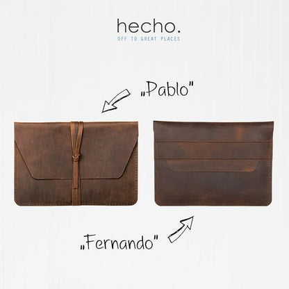 hecho. Leather Case with Pencil Holder Fernando for iPad mini 1-6 Case (2012-2021) - Handmade & Fair Trade (iPad mini 6 Case with Pencil Holder, Sleeve, Cover, Bag, Skin, Pouch)