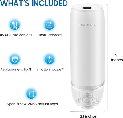 Handheld Vacuum Sealer for Food Storage, Cordless Mini Vacuum Pump