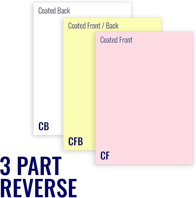 Superior 8.5 x 11 Carbonless Paper, 3 Part Reverse, 1340 Sets I 8 Reams
