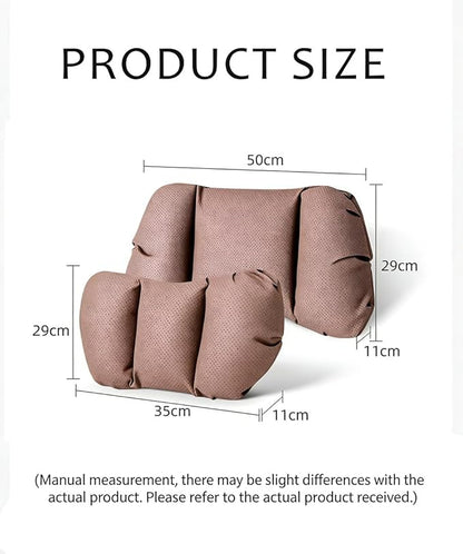 Car Neck Pillow & Lumbar Support for Nissan Altima Maxima Pathfinder Armada Rogue Sentra Versa Kicks Murano Leaf Ergonomic Breathable Mesh Auto Seat Back Cushion Headrest