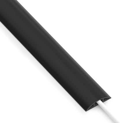 ZhiYo 10ft Cord Covers for Wires on Floor, Cord Hider Floor Hide Extension Cords, Soft PVC Cable Cover Cable Protector, Cable Cavity W0.62in, H0.31in, Black