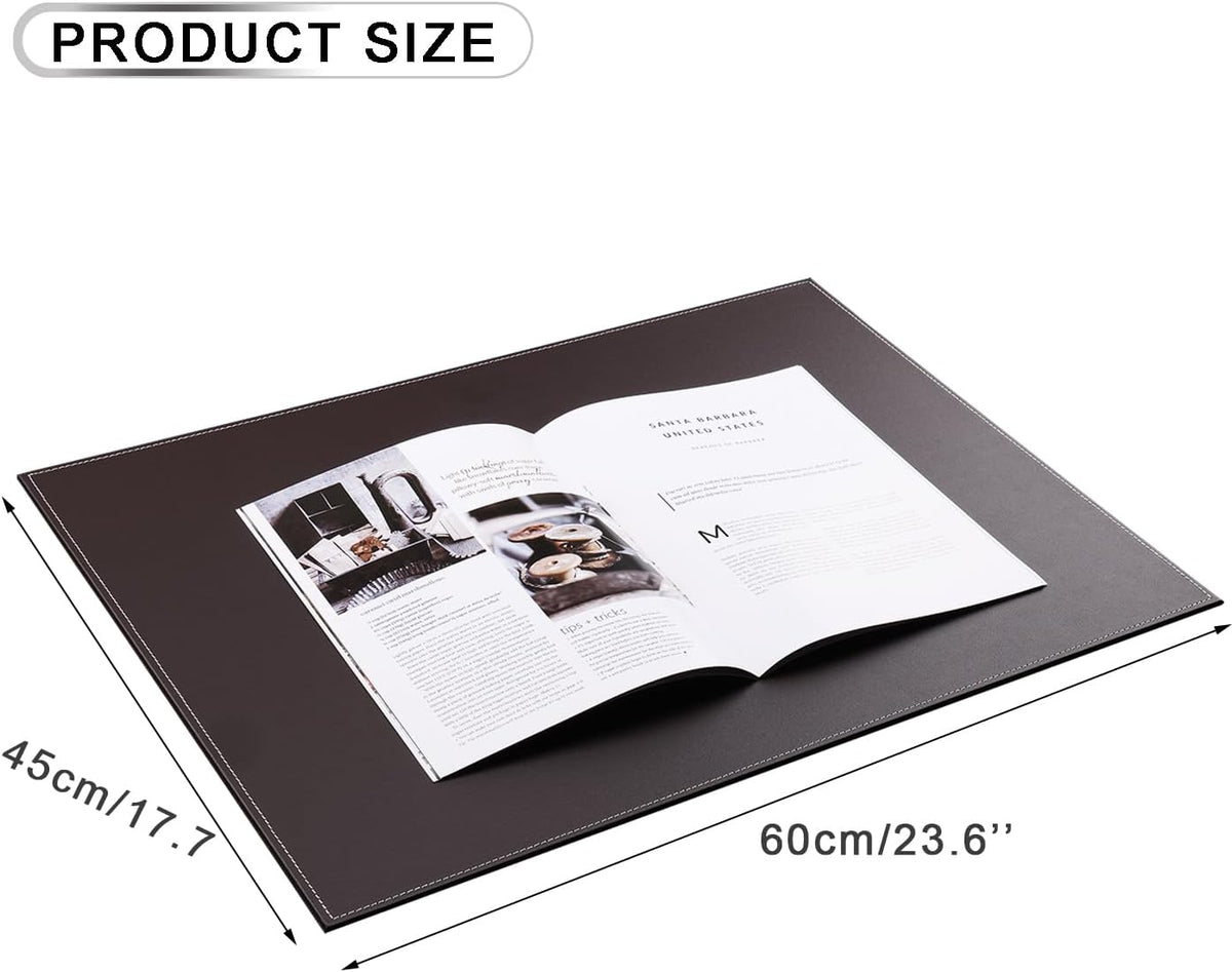 KINGFOM Desk Pad & Mat 24" x 18" Protector Large Mouse Pad PU Leather for Desktops and Laptops (Brown)