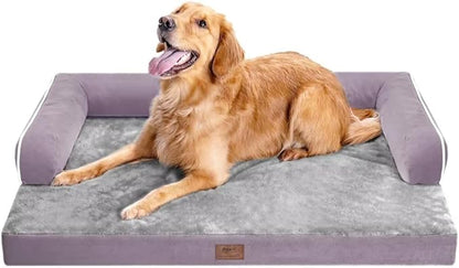 Orthopedic Large Dog Bed Washable, Orthopedic Dogs Bed with Removable Bolsters, Washable Dog Beds Cover for Extra Large Dogs, Waterproof Pet Beds and Non-Slip Bottom