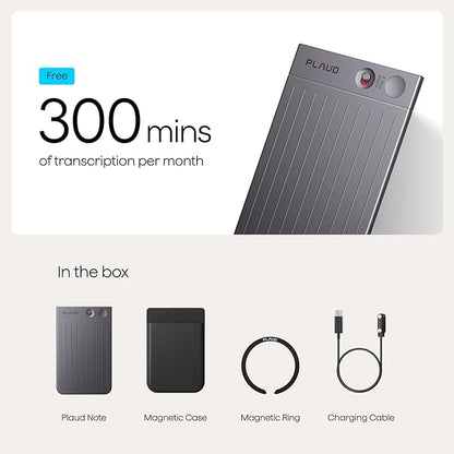 Plaud Note AI Voice Recorder, Voice Recorder w/Case, App Control, Transcribe &