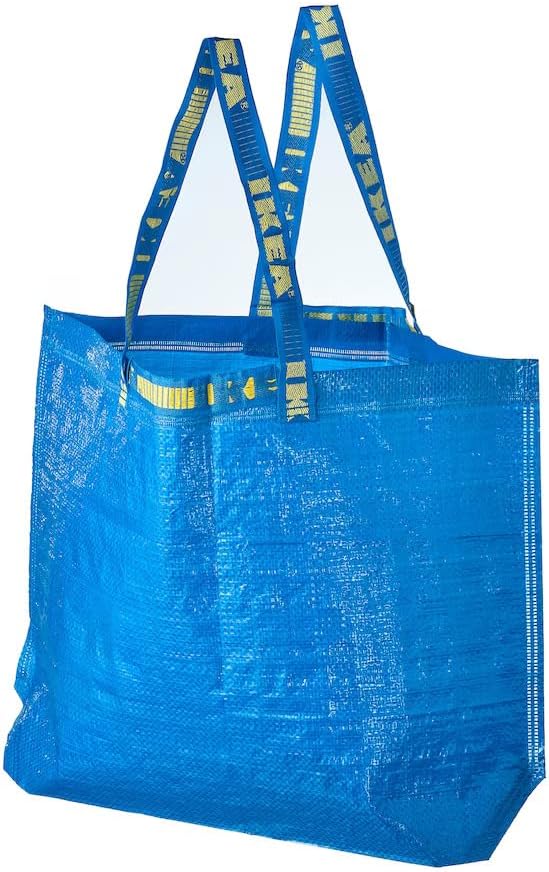 IKEA 603.017.07 FRAKTA Medium Shopping Bags (Set of 6), Blue, 55 lb Max. Load, 10 Gallon Volume, Easy to Keep Clean, Takes Up Little Space to Store as It Folds Flat