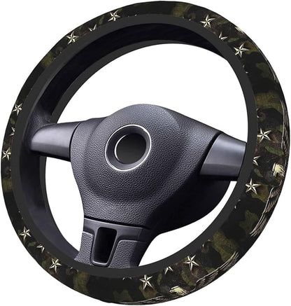 Car Steering Wheel Cover with Anti-Slip Lining, Universal 15 inch Wheel Cover, Fashion Car Interior Accessories for Women Men - Camo Bald Eagle