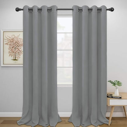Easy-Going Blackout Curtains for Bedroom, Solid Thermal Insulated Grommet and