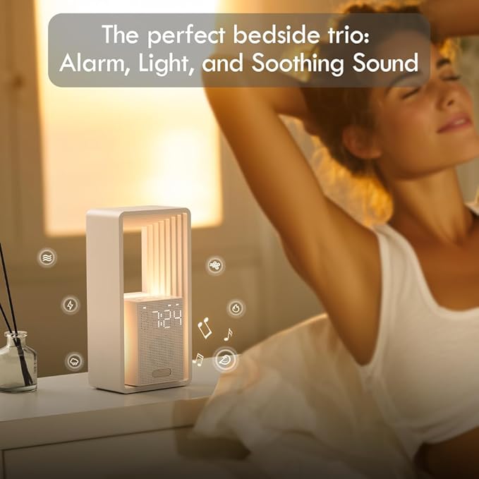 WILIT Digital Alarm Clock Sunrise, 9 Sleep Aid Sounds Wake up Light