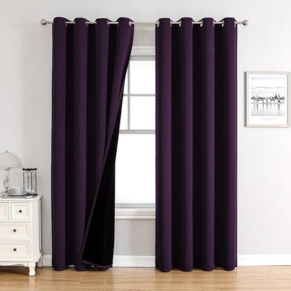 ChrisDowa 100% Blackout Curtains 102 inch Long