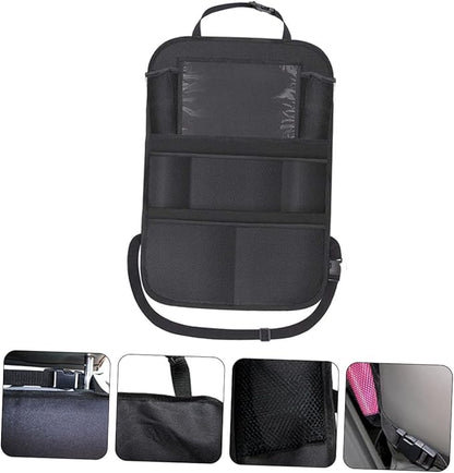 Car Seatback Storage Bag with Tablet Holder, Side Seat Organizer Pouch for, Sturdy Auto Hanging Pocket for Backseat Travel Essentials and Storage