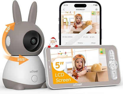 ieGeek Baby Monitor with 2K HD Resolution, Pan-Tilt-Zoom Video Baby Monitor