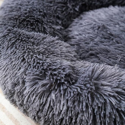 Donut Small Dog Bed, Calming Cat Beds for Indoor Cats, Deep Grey, 13x13x4in | Machine Washable Cat Bed for Kittens & Puppies, Anti-Slip & Water-Resistant Bottom, camas para gatos within 7lbs Pets