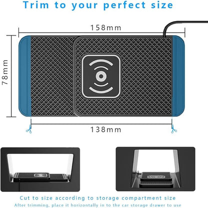 Wireless Charging Pad for Car for Ford Ranger 2000-2011 2019-2025, Non-Slip Type C/USB 20W Fast Phone Charging Pad DIY Trim-to-Fit No Interior Damage,A&USB