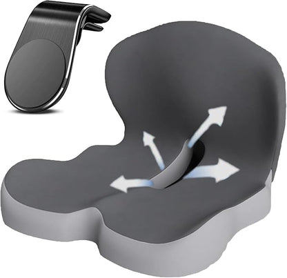 Back and Seat Cushion, Trucker Seat Cushions for Long Sitting, Car seat Cushion with Back Support, Seats Cushions for Lumbar Pain and Supporting The HIPS, Trucker Essentials (H)