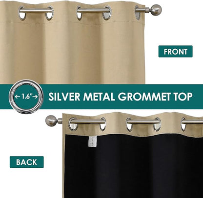 ChrisDowa 100% Blackout Curtains 63 inch Long