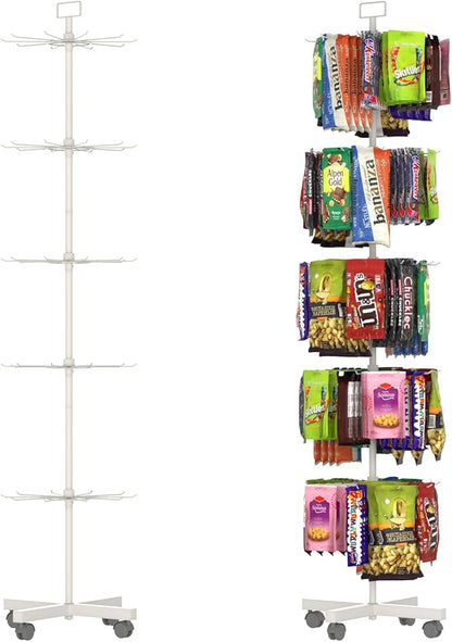 YEOOE Retail Display Racks 5 Tier Spinning Display Stand, Movable Shop Spinner