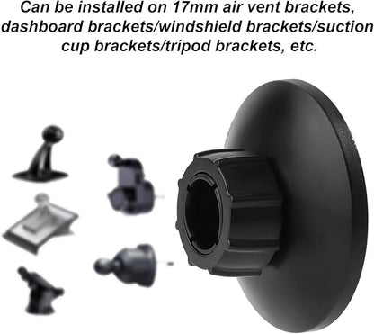 Magnetic Phone Mount Base, 0.67 Inch/17mm Phone Holder Ball Head Socket Accessories Compatible with iPhone 16 15 14 13 12 for Car Dashboard Air Vent Windshield Attachment