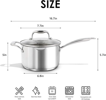 Rorence Stainless Steel Saucepan Sauce Pan