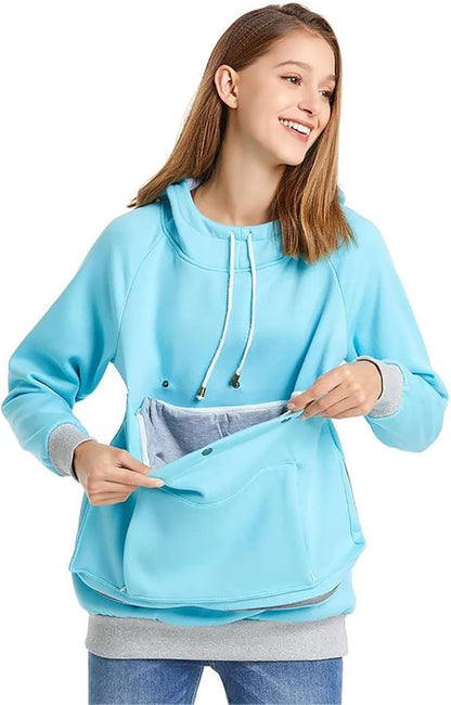 LINYUCHEN Cat Dog Carrier Hoodies – Puppy Kitten Carrying Sweatshirt Large Pet Pocket Pullover Top – Unisex Kangaroo Hoodies