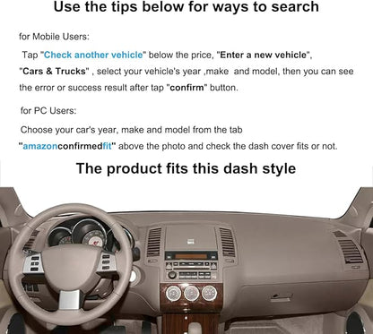 Yiz Dash Cover Mat Custom Fit for Nissan Altima 2005 2006 Dashboard Cover Pad (05-06 Dark Gray) J57