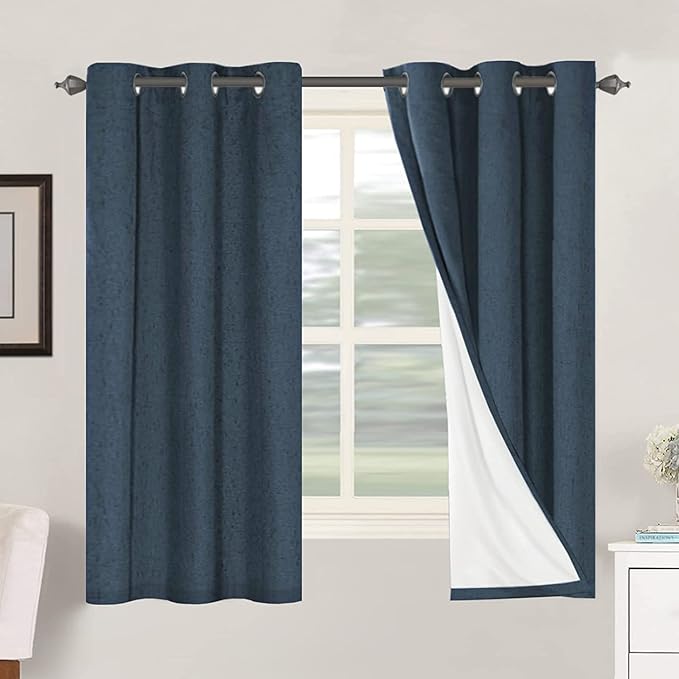 H.VERSAILTEX Primitive Linen Curtains 100% Blackout Curtain Drapes Burlap