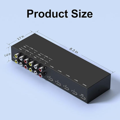 Azduou 4 AV Inputs + 4 HDMI 2.0 Inputs to HDMI Converter