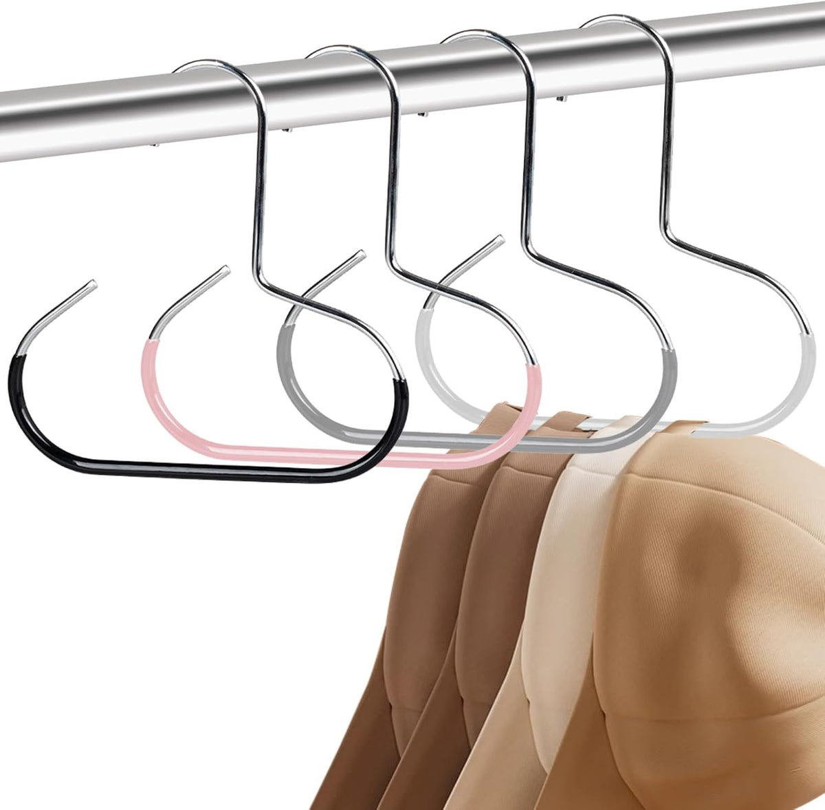 4 Pack Hat Hangers for Closet, Hat Organizer for Closet, Metal Hat Hooks for Baseball Caps, Belt, Scarf, Purse (Multicolor)