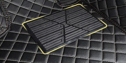 Custom Floor Mats for Cars fit 95% Sedan SUV Sports Car Full Coverage All Weather Men Women Pads Protection Non-Slip Leather Floor Liners (Brown Horizontal Stripes)