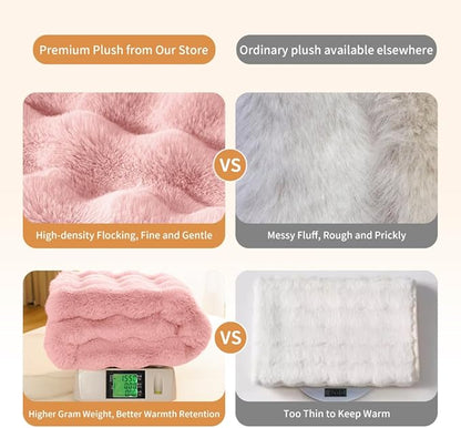 Cat Blanket for Indoor Cats Ultra Soft Plush Faux Fur Kitten Blankets Machine Washable Reversible Pet Throw Protector for Couch Furniture 21"X 18"Peach Pink