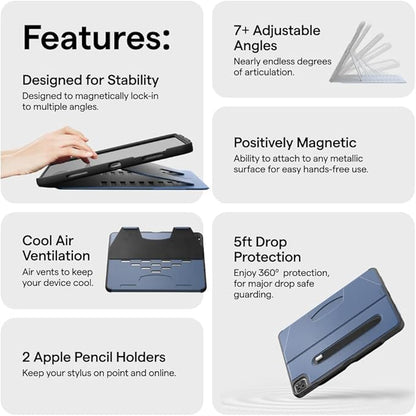 Zugu Case for iPad Pro 11 (M4/M5) 2024/2025, Slim Protective Cover with Apple Pencil Holder, Auto Wake/Sleep, Multiple Viewing Angles, iPad Pro 11 Inch Cover, Phone Protector, Berry Purple