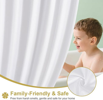 ROLIZOE 3-in-1 Waffle Texture Shower Curtain Set with TPU-Coated Waterproof Liner and 12 Upgraded Double-Sided Hooks, Well-Matched Sizes for a Seamless Fit – Khaki, 72" x 78"