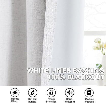 H.VERSAILTEX Linen Curtains 100% Blackout Curtains