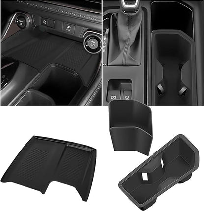 Compatible with Grand Highlander 2024-2026 Accessories, Black Silicone Center Console Cup Holder & Wireless Charging Anti-Slip Mat (3PCS)