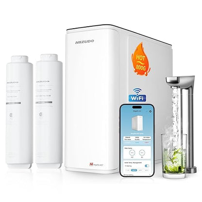 MIZUDO Smart WiFi 800GPD Tankless Reverse Osmosis System, 9 Stage Reverse