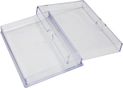20 Pack Clear Acrylic Card Storage Boxes with Lids – 3 1/2" L x 2 1/2" W x 1/2" H Baseball Card Storage Box, Sports Card Boxes and Magic Card Storage Box – Made in USA
