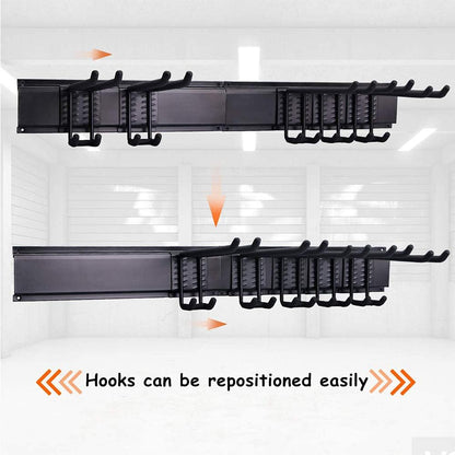 Ultrawall 24-Inch Wall Mounted Ski Rack, Holds Up to 300lbs, Powder-Coated Steel with Rubber Coating, Customizable Spacing, Easy Installation