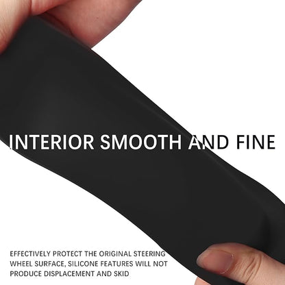 Car Steering Wheel Cover,Anti-Slip Silicone Automotive Steering Wheel Covers with Soft Elasticity,13-15 Inch Universal Steering Wheel Protector Car Interior Accessories for Women & Men (Black)