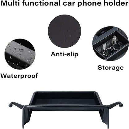 Car Phone Holder for Toyota Sienna 2021-2024 Accessories Apply to 9 Inch Screen Fixed Clip Magnetic Cell Phone Mount Hands-Free 360 Degree Rotation with Dashboard Storage Tray