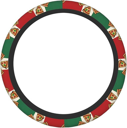 Neoprene Steering Wheel Cover Pizza Italy Flag Italian Car Steering Wheel Cover Universal Fit for Most Cars
