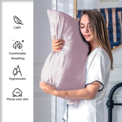 Mulberry Silk Pillow Cases for Hair and Skin Queen Size Silk Pillowcase with Zipper Soft Breathable Smooth Cooling Satin Silk Pillow Covers for Sleeping (Lavender,20"X 30",1Pcs)