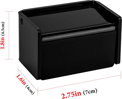 2 Pack Toothbrush Holder Wall Mounted with Cover for Bathroom, 2 Slots Toothbrush Storage Organizer for Shower, Self Adhesive Toothbrush Hanger Rack for Dorm, Cabinet (Black)