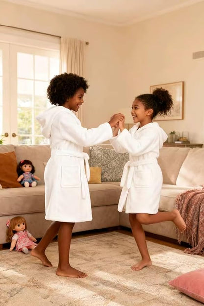 Fraprasty Boys Girls Hooded Robe Soft Touch Robe Kids Terry Cloth Cotton Spa Bathrobe Sleepwear 2-14 Years