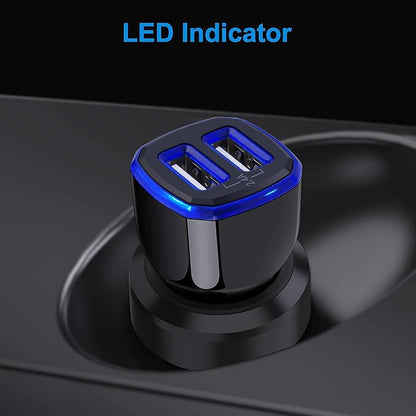 USB Car Charger,5Pack 2.4A Dual Port USB Cigarette Lighter Car Phone Charger Plug Car Adapter for iPhone 17Pro Max Air 16 15 14 13 12 SE 11 Pro Max,Samsung Galaxy S25 A17 A16 A15 A14 S24 S23 S22 Ultra