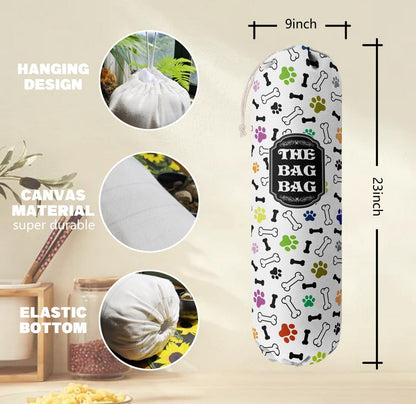 Grocery Bags Holder Organizer For Shopping Bags, Wall Mount Plastic Bags Storage Container Dispensers, Pet Lovers Home Kitchen Bags, The Bag Bag Grocery Bag Holder, Gifts For Women Dog Mom Dad (G-17)